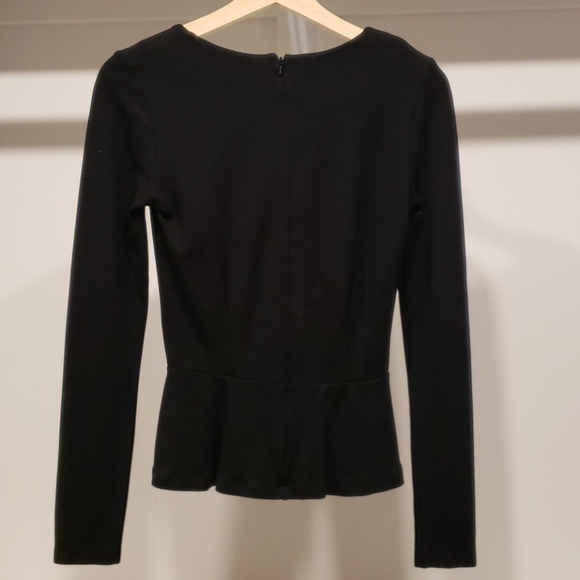 French Connection Peplum Black Long Sleeve - Picture 3 of 3
